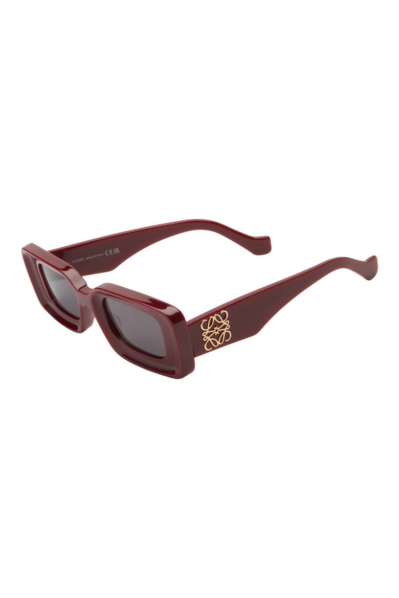 Chunky Anagram 46mm Rectangular Sunglasses, Alternate, color, SHINY RED / SMOKE