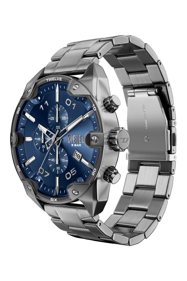 Spiked Chronograph Bracelet Watch, 49mm, Alternate, color, GUNMETAL