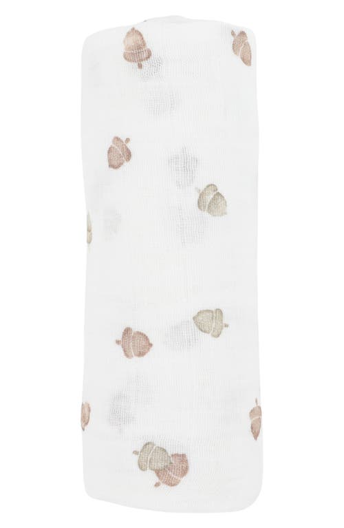 Little Unicorn Cotton Muslin Swaddle Blanket In White