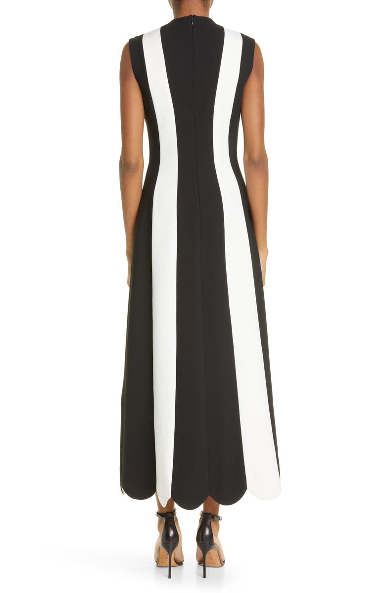 Lela Rose Colorblock Sleeveless Stretch Twill Midi Dress, Alternate, color,