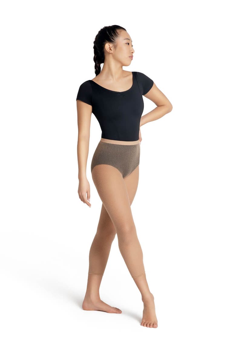 Crop Classic Fishnet Tight, Alternate, color, medium brown