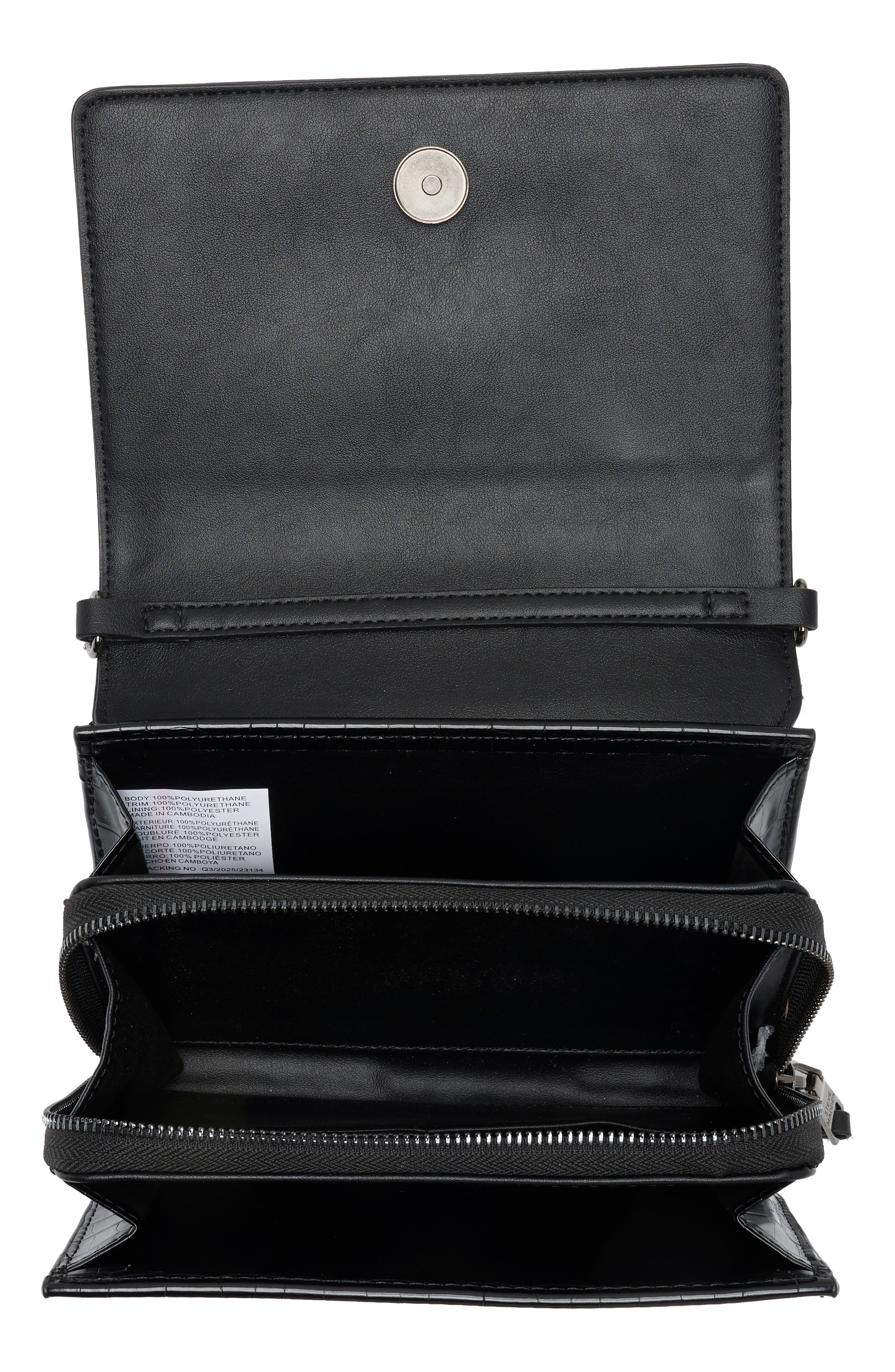 Steve Madden Siena Crossbody Bag, Alternate, color, Black Croco