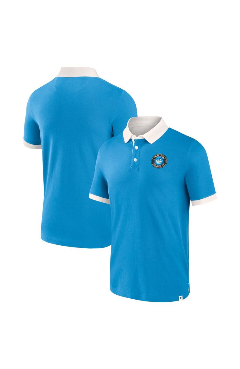 FANATICS Men's Fanatics Branded Blue Charlotte FC Second Period Polo Shirt, Main, color, Blue