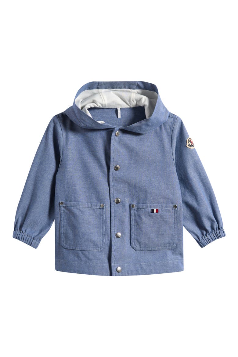 Kids' Nur Cotton Chambray Hooded Jacket, Main, color, BLUE