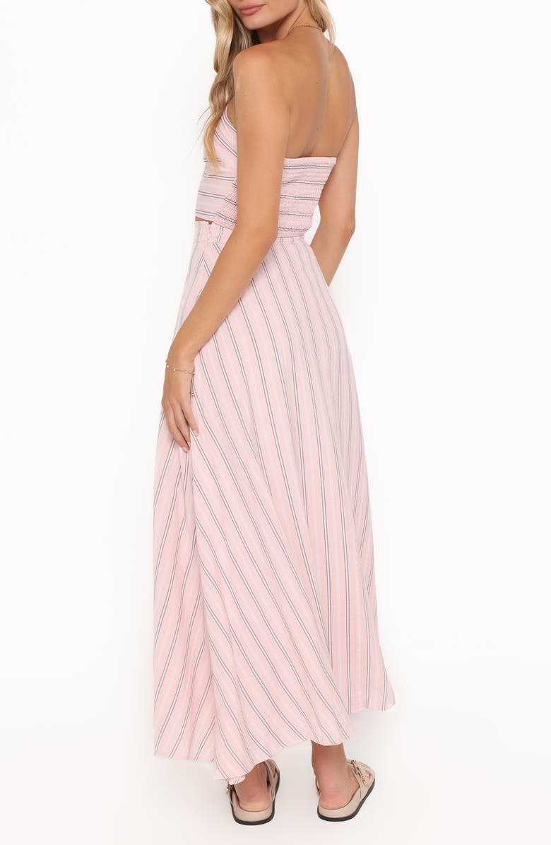 Petal & Pup Serafina Stripe Strapless Top & Maxi Skirt Set, Alternate, color, Blue Stripe