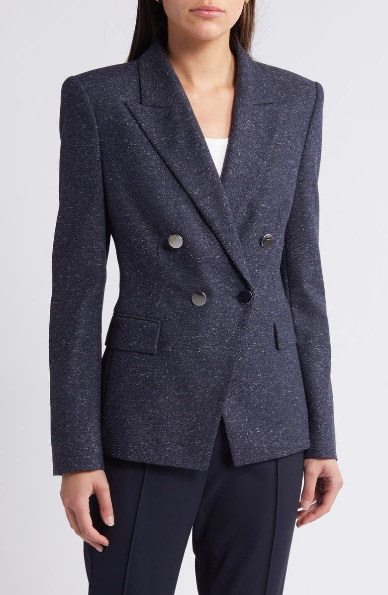 BOSS Jia Double Breasted Wool Blend Blazer, Main, color, 