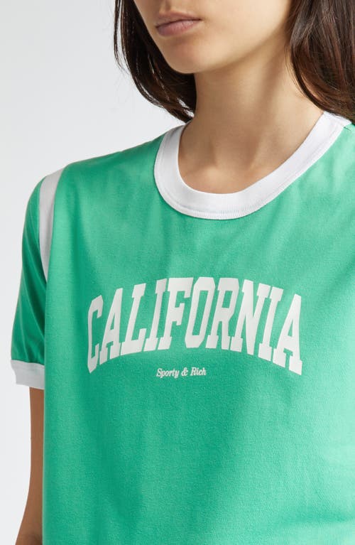 Sporty And Rich Sporty & Rich California Sports Cotton Blend Graphic T-shirt In Verde