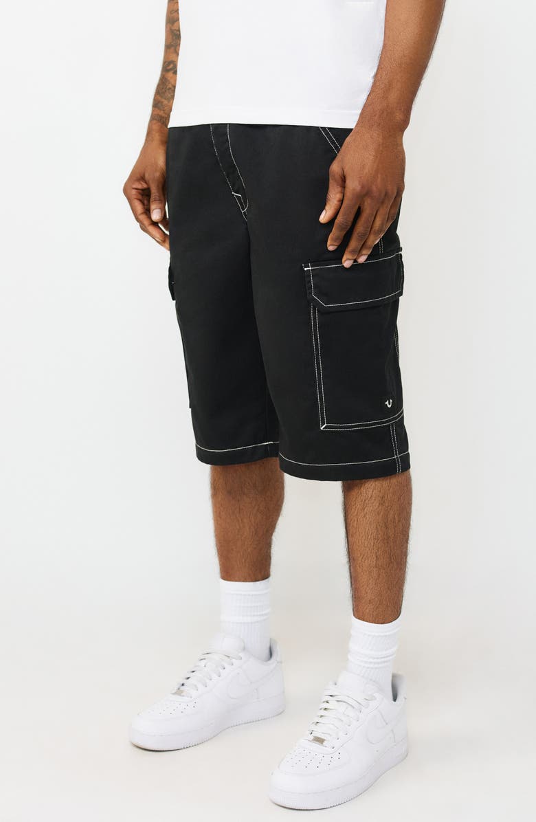 True Religion Convertible Zipper Cargo Pants, Alternate, color, Jet Black