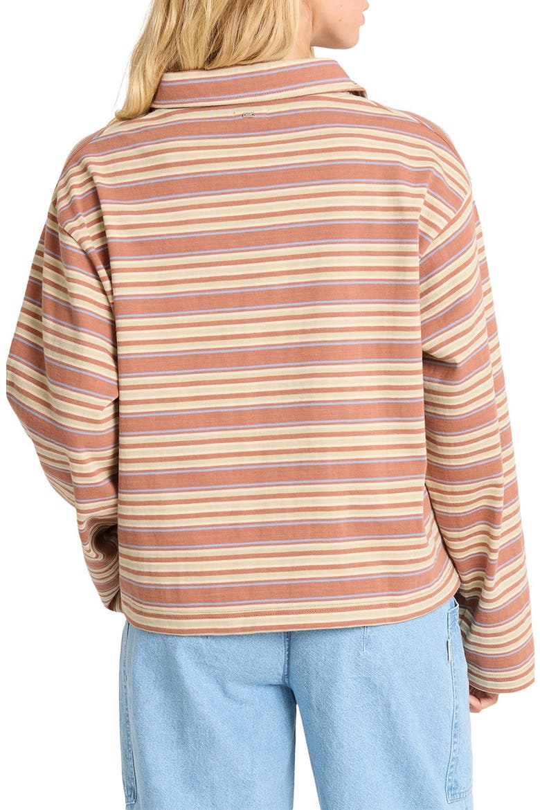 Sugar Striped Long Sleeve Polo, Alternate, color, SUGAR ALMOND