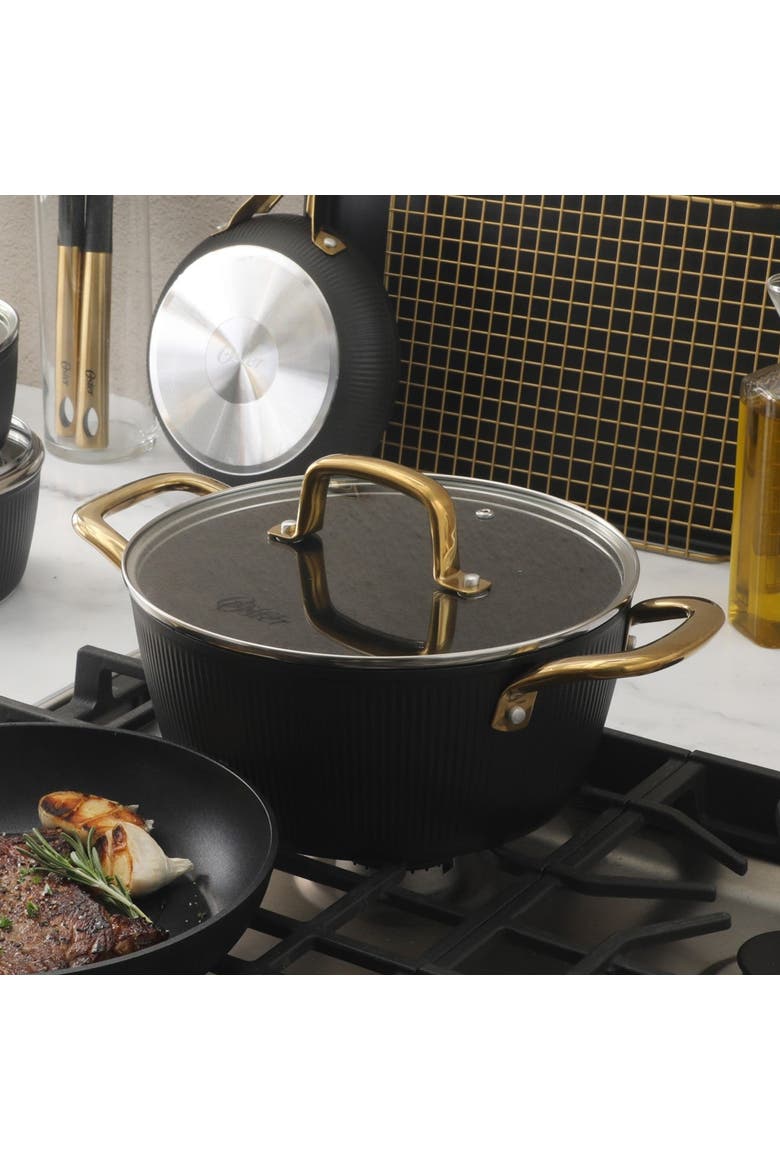 Abbottsford 7 Quart Nonstick Aluminum Dutch Oven, Alternate, color, Black