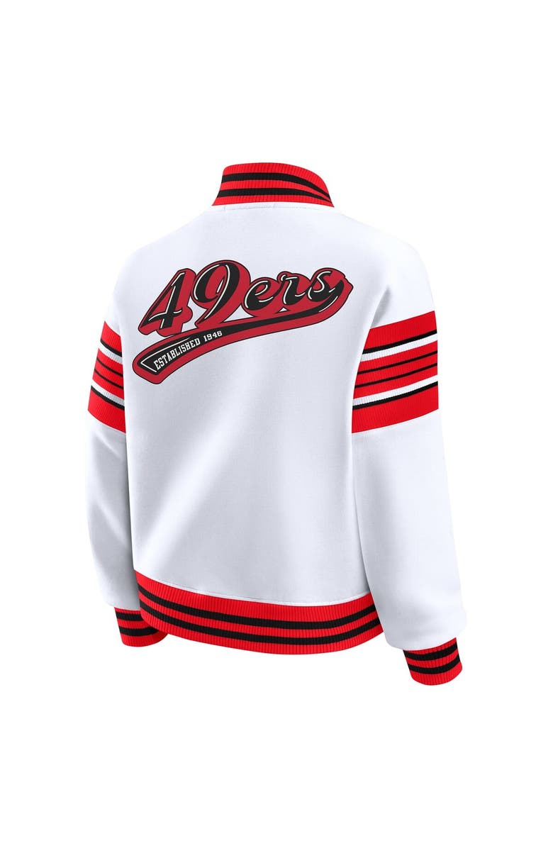 WEAR by Erin Andrews Women's WEAR by Erin Andrews White San Francisco 49ers Full-Snap Fleece Sweatshirt Jacket, Alternate, color, White