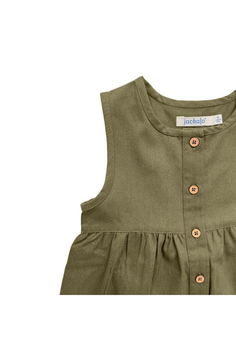 Kids' Organic Cotton Twill Sleeveless Jo Dress, Alternate, color, Dark Olive