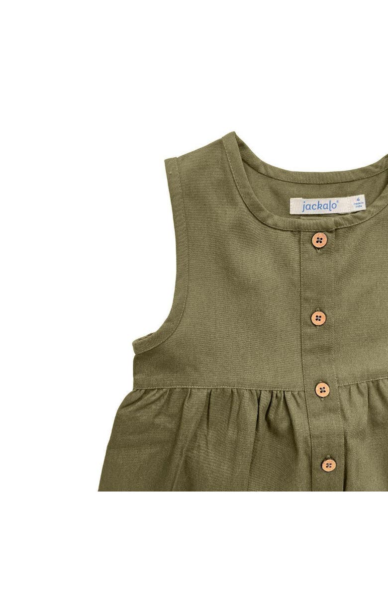 Jackalo Kids' Organic Cotton Twill Sleeveless Jo Dress, Alternate, color, Dark Olive