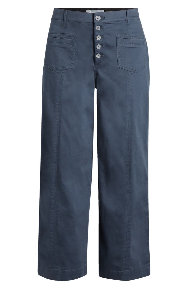 Wit & Wisdom 'Ab'Solution Skyrise Exposed Button Wide Leg Twill Pants, Alternate, color, Orion Blue