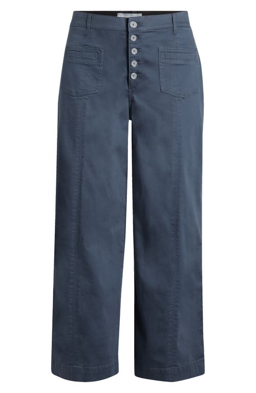 WIT & WISDOM WIT & WISDOM 'AB'SOLUTION SKYRISE EXPOSED BUTTON WIDE LEG TWILL PANTS