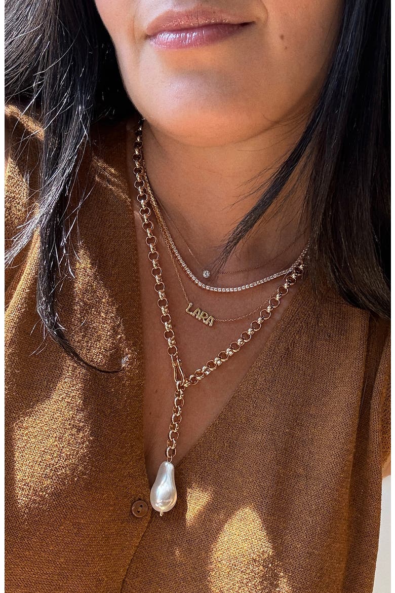 Teagan Faux Pearl Lariat Necklace, Alternate, color, PEARL