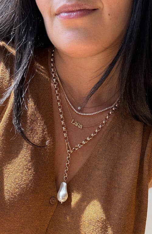 Baublebar Teagan Faux Pearl Lariat Necklace In Gold