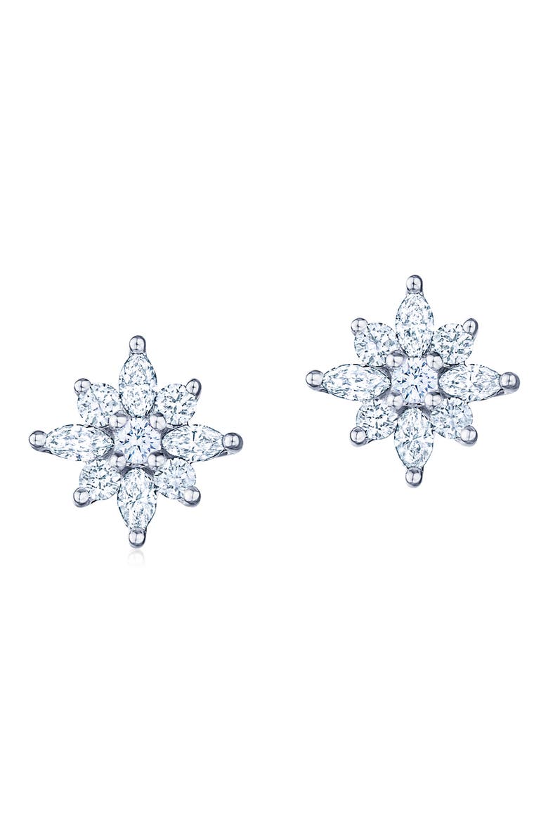 Diamond Star Stud Earrings, Main, color, WHITE GOLD