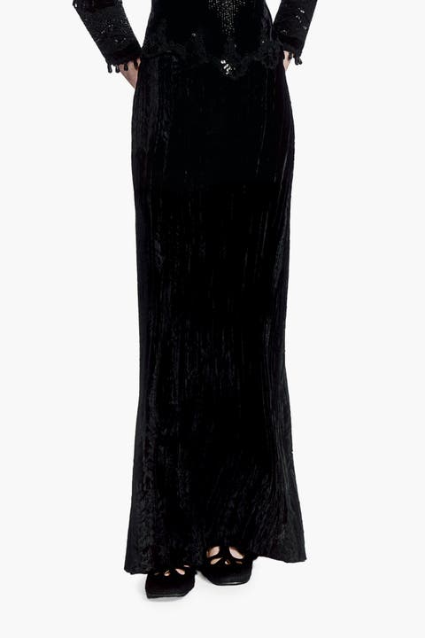 Crushed Velvet Skirt