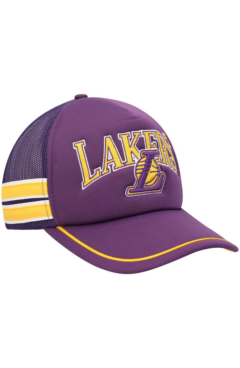'47 Men's '47 Purple Los Angeles Lakers Sidebrand Stripes Trucker Adjustable Hat, Alternate, color, Purple