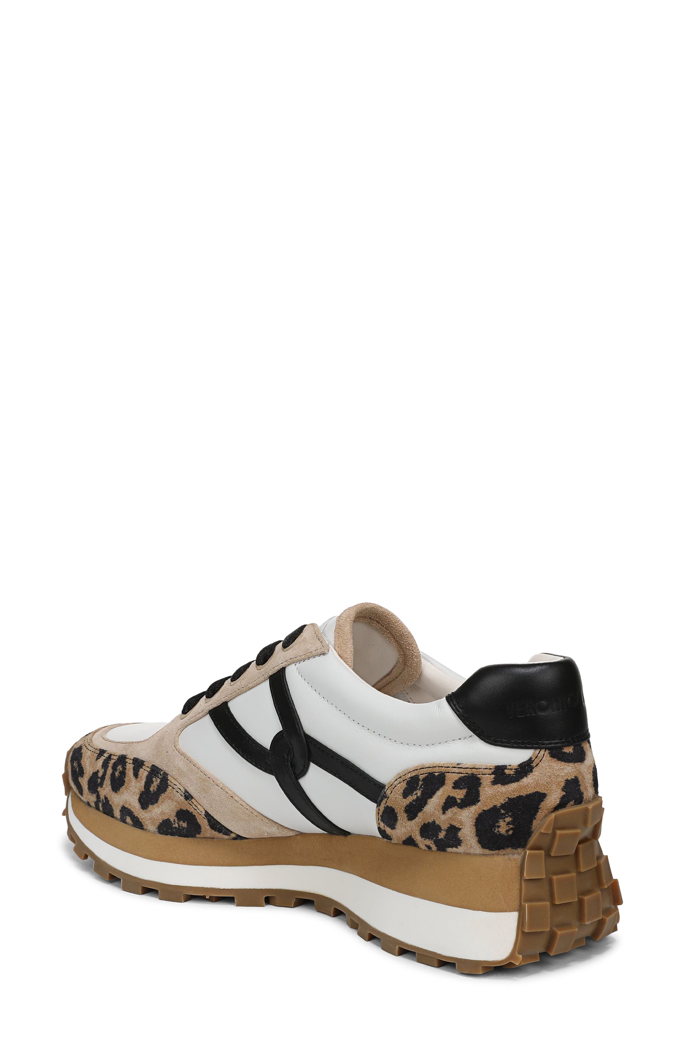 Veronica Beard Valentina Leopard Contrast Sneaker, Alternate, color, Leopard/ Sand/ Black