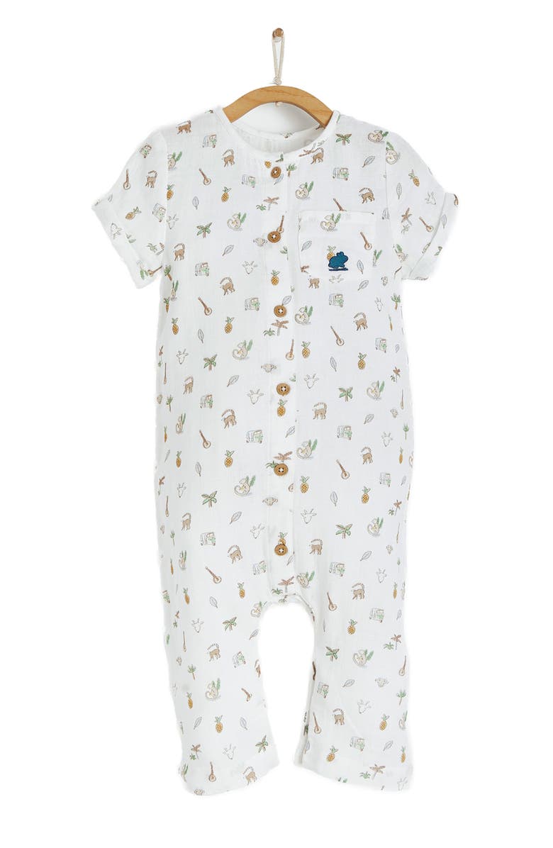 Babycottons Premium Cotton Kanu Overall for Infant, Main, color, Off White