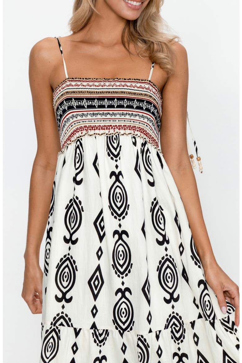 Boho Print Sleeveless Midi Dress, Alternate, color, BEIGE / NATURAL/ MULTI