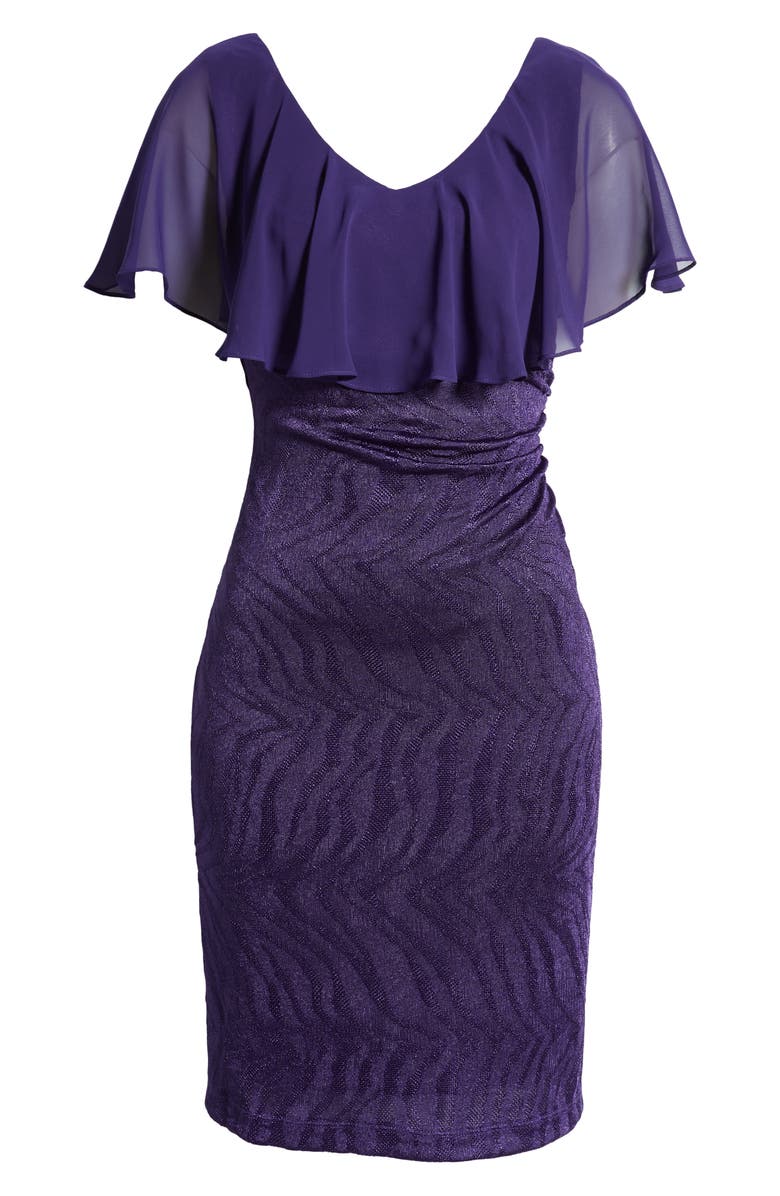 Connected Apparel Cape Dress, Alternate, color, 