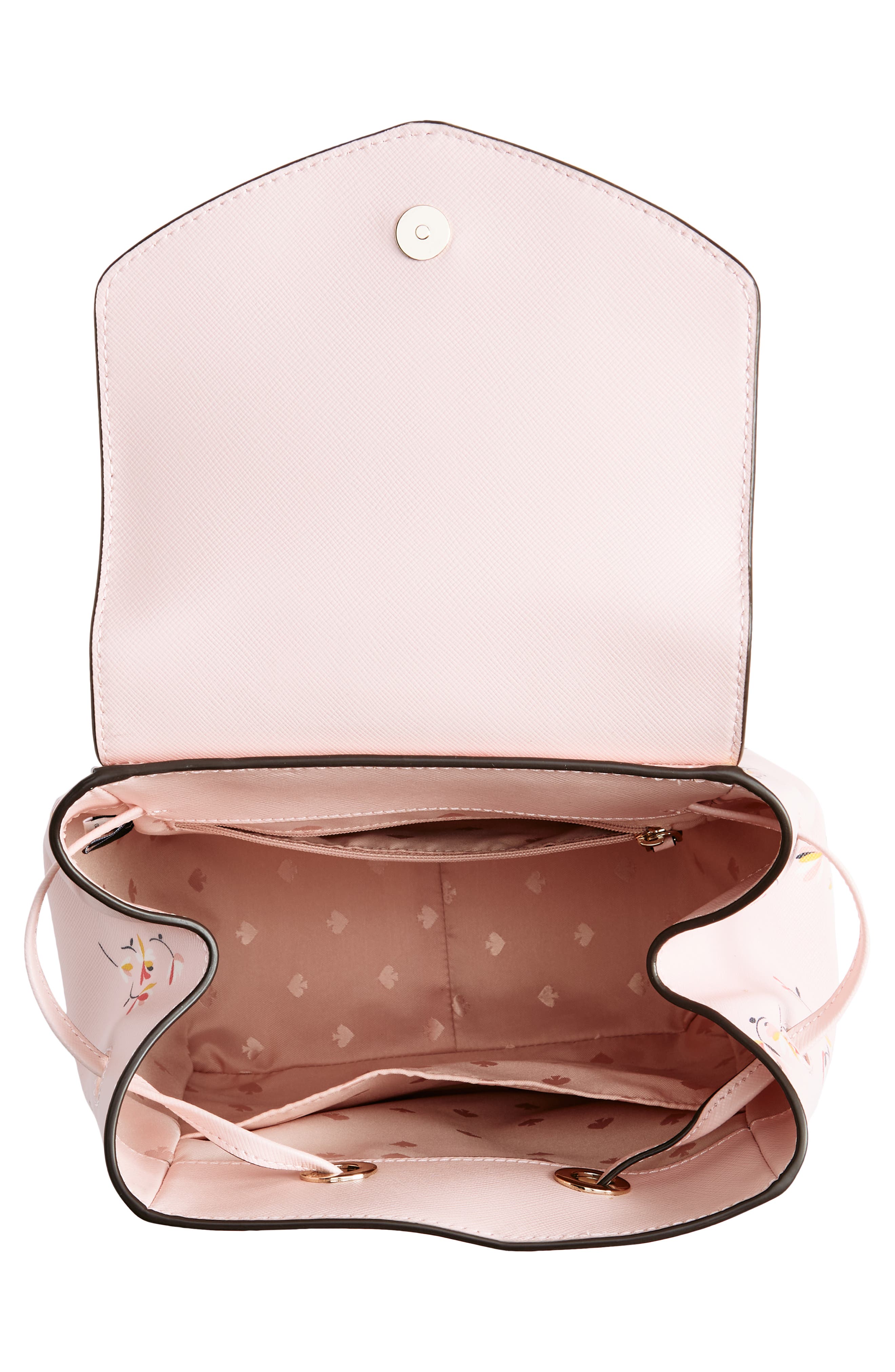 Kate Spade New York medium flower print flap backpack, Alternate, color, 