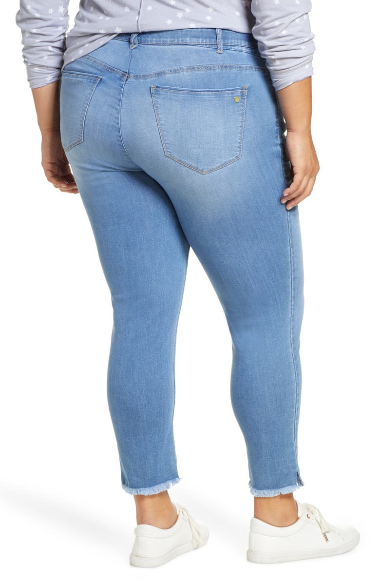 Wit & Wisdom Ab-Solution High Waist Frayed Ankle Skinny Jeans, Alternate, color, 