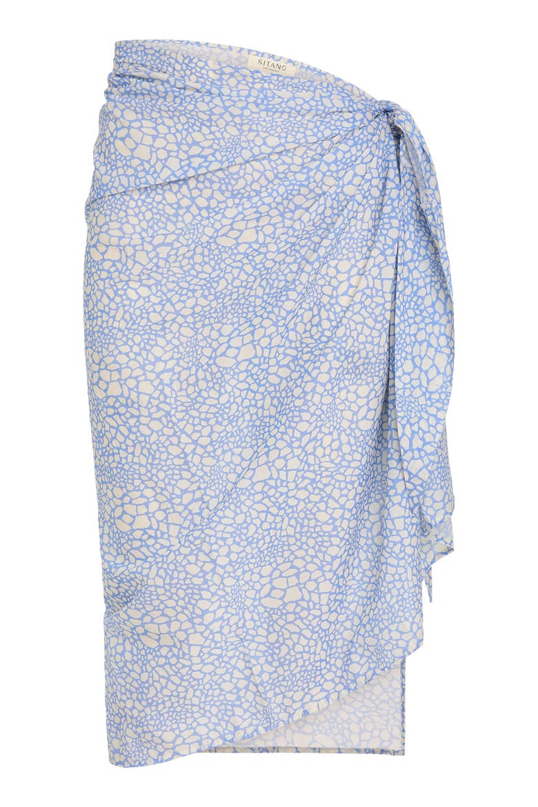 Forte Lightweight Sarong, Alternate, color, Blue/Cream Animal Print