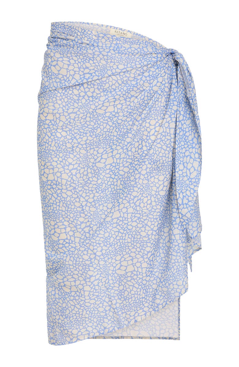 SITANO Forte Lightweight Sarong, Alternate, color, Blue/Cream Animal Print