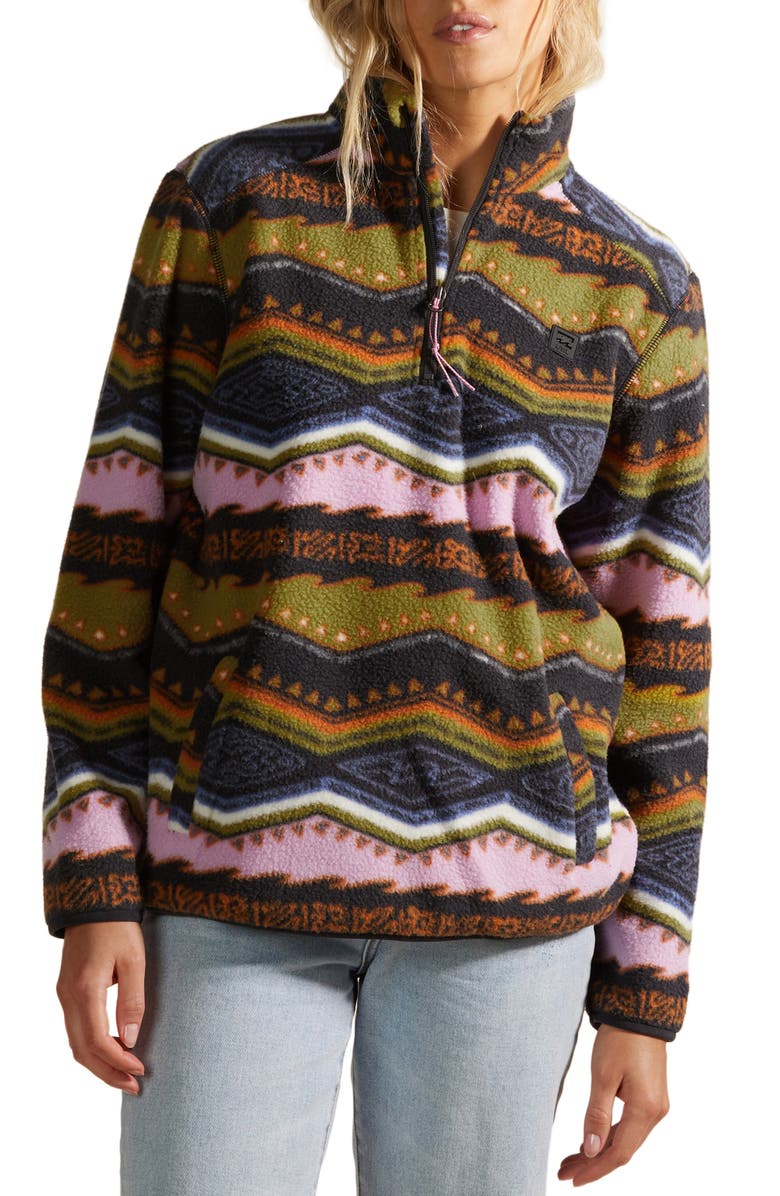 Billabong Boundary Water Repellent Quarter Zip Fleece Jacket, Main, color, 