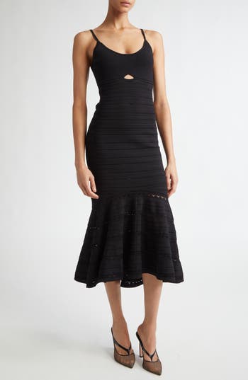 Victoria Beckham Cutout Detail Camisole Midi Dress In Black