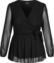 City Chic Wild Dobby Faux Wrap Top