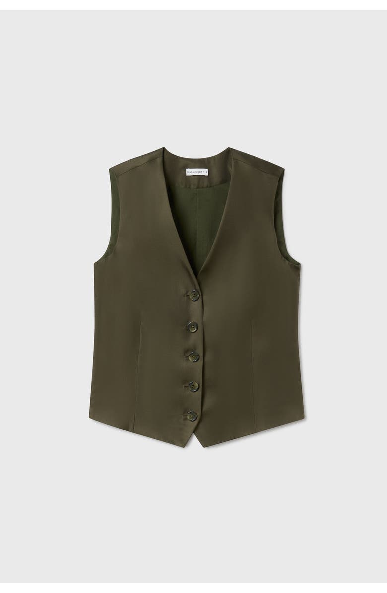 SILK LAUNDRY Twill Vest, Main, color, 