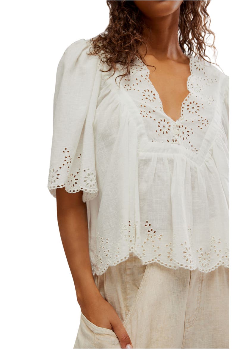 Costa Eyelet Top, Alternate, color, BRIGHT WHITE