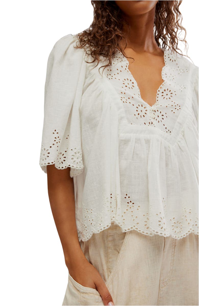 Free People Costa Eyelet Top, Alternate, color, 