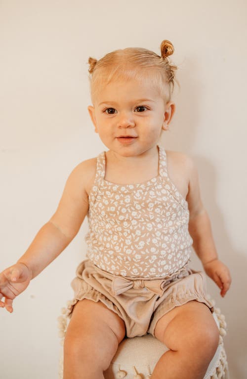 L'ovedbaby Organic Cotton Crossback Bodysuit & Bloomers In Brown