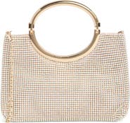 Jessica McClintock Zinia Crystal Mesh Ring Top Handle Bag