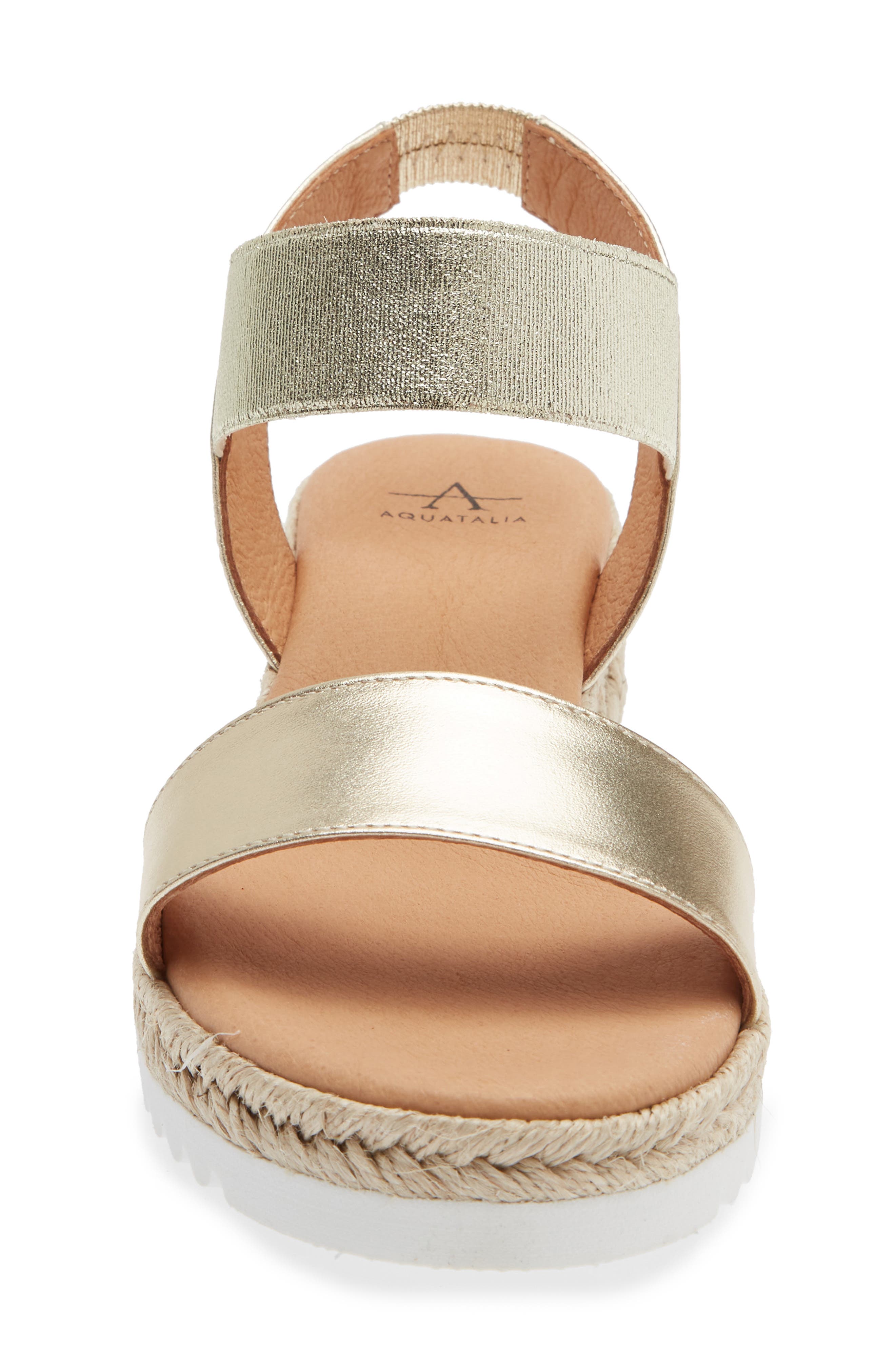 Avina Espadrille Wedge Sandal, Alternate, color, CHAMPAGNE METALLIC