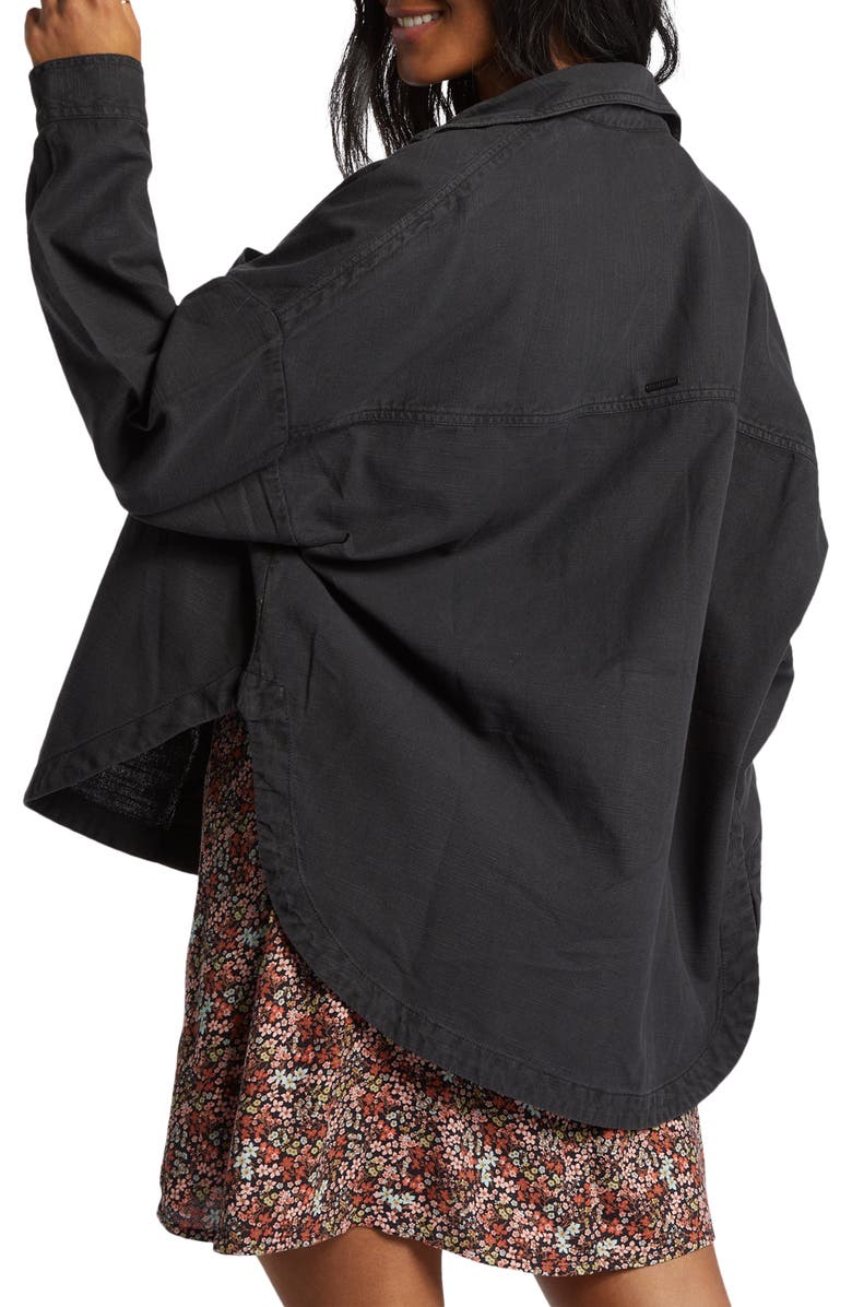 Billabong Stoked on You Oversize Cotton Button-Up Shirt, Alternate, color, 