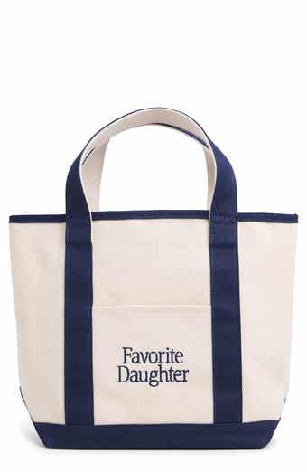 Small Logo Embroidered Canvas Tote