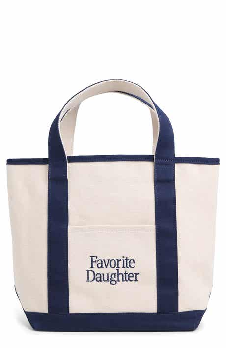 Small Logo Embroidered Canvas Tote