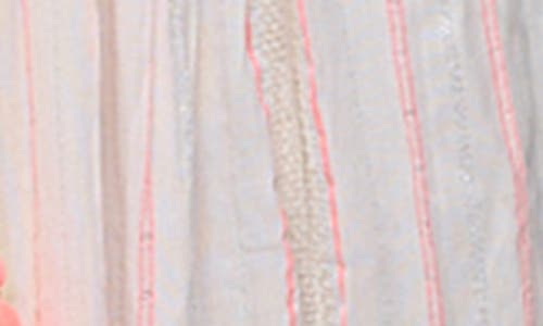 Ranee's Ranees Ruffle Sleeveless Cotton Maxi Dress In White/pink Multi