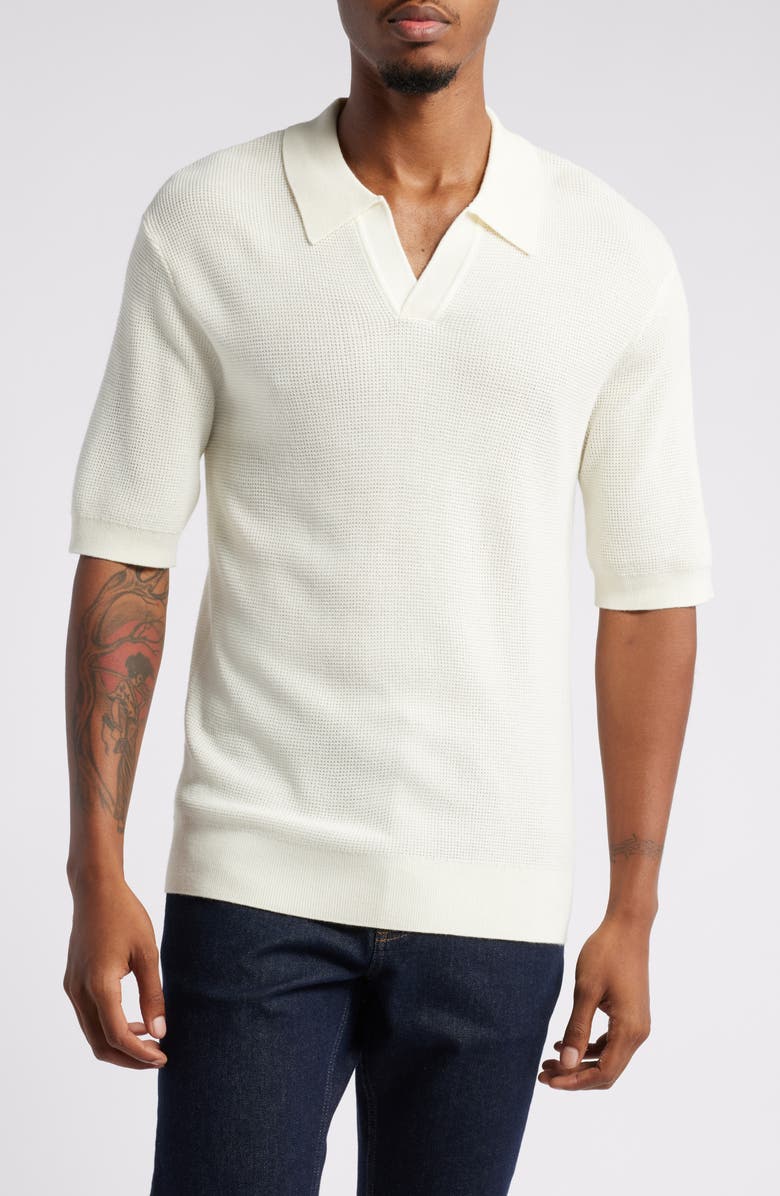 Saturdays NYC Alex Merino Wool Blend Johnny Collar Polo Sweater, Main, color,