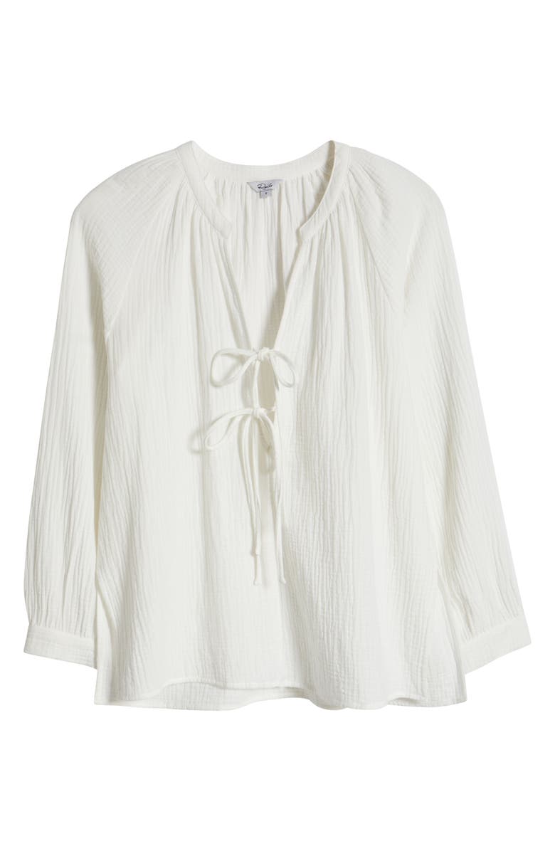 Rails Brielle Organic Cotton Gauze Tie Neck Top, Alternate, color, White