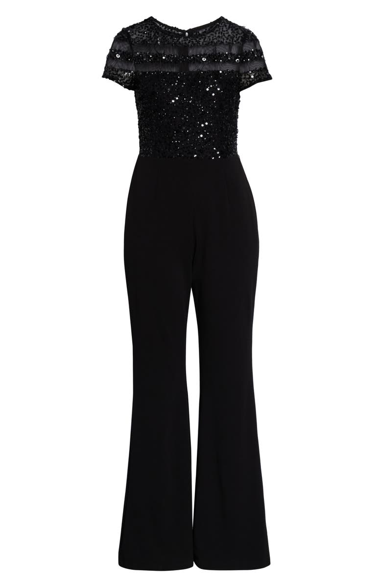 Adrianna Papell Bead Stripe Jumpsuit, Alternate, color,
