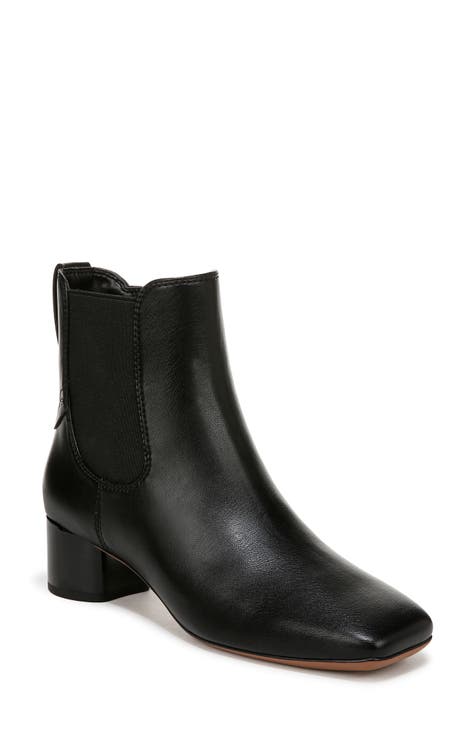 Black shops booties small heel