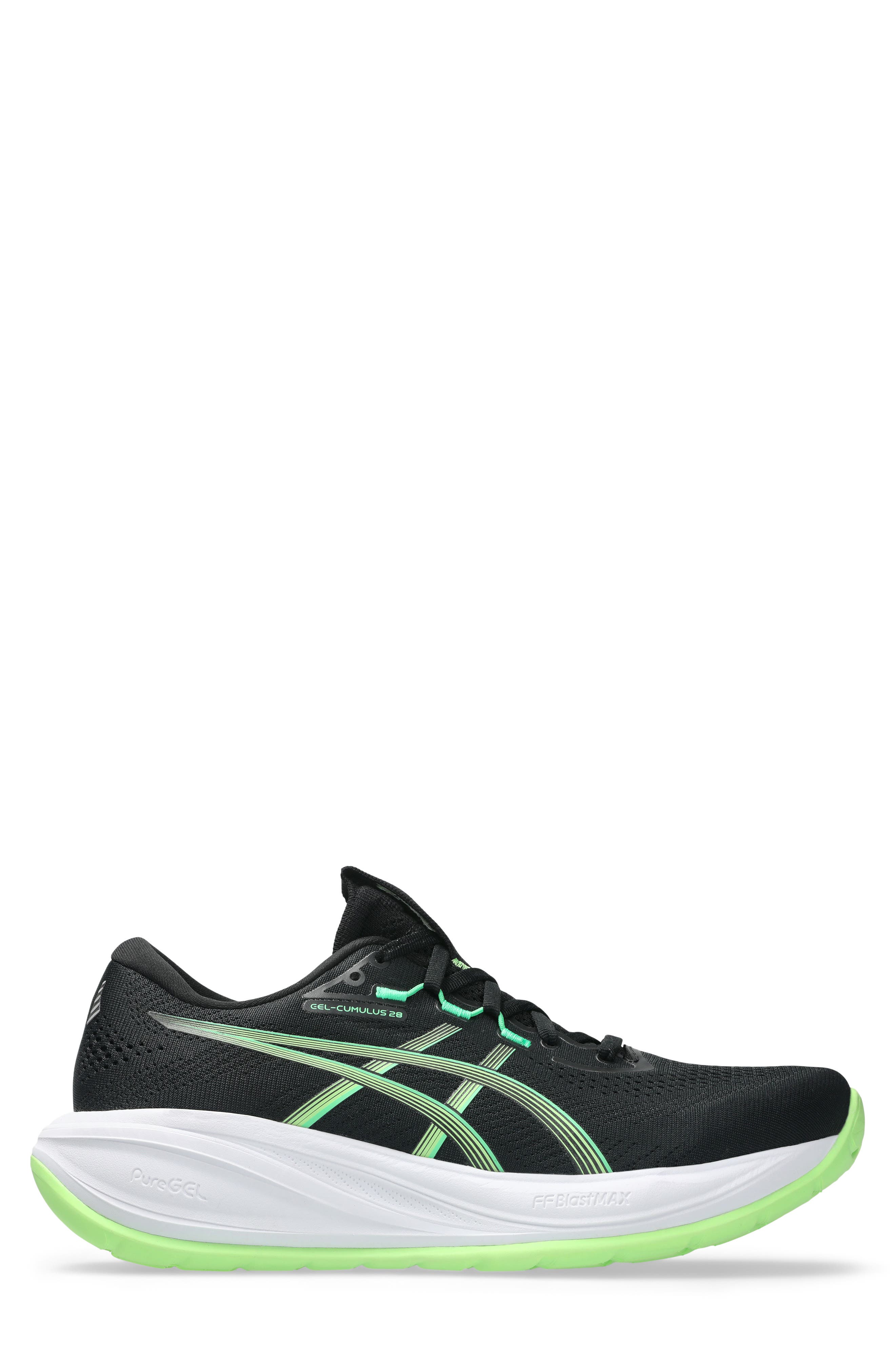 ASICS<sup>®</sup> GEL-CUMULUS<sup>®</sup> 28 Running Shoe, Alternate, color, Black/ Illuminate Green
